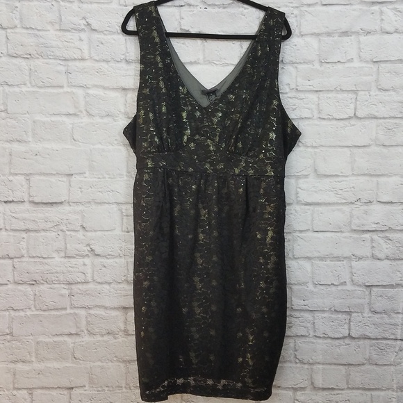 torrid Dresses & Skirts - Torrid Dress POCKETS Black Lace gold 26 3XL Sexy